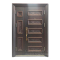 Brazil Purple Bronze Color Burglar Proof Cheap Sing Or Double Safety Steel Door For Main Entry